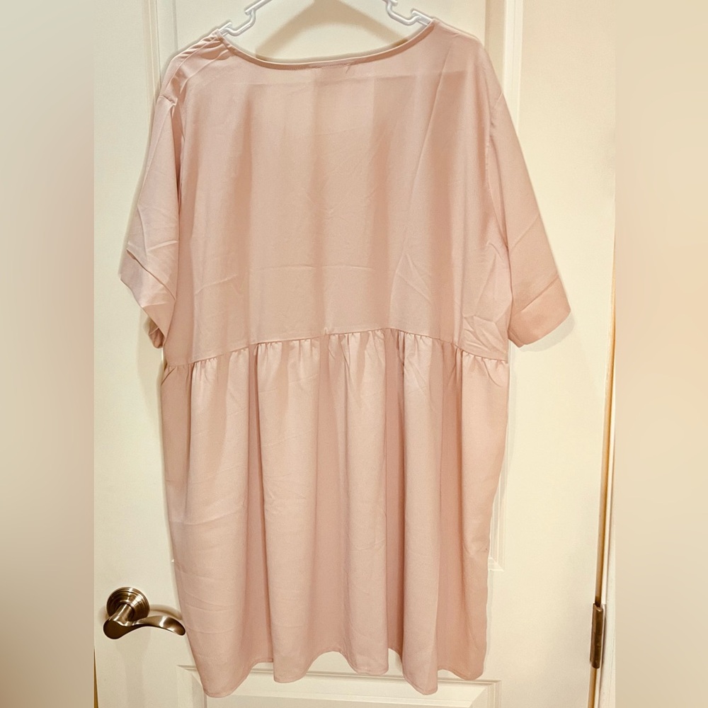 Zenana Pink Tunic Babydoll Top w/Short Sleeves Size 2X - Picture 4 of 4